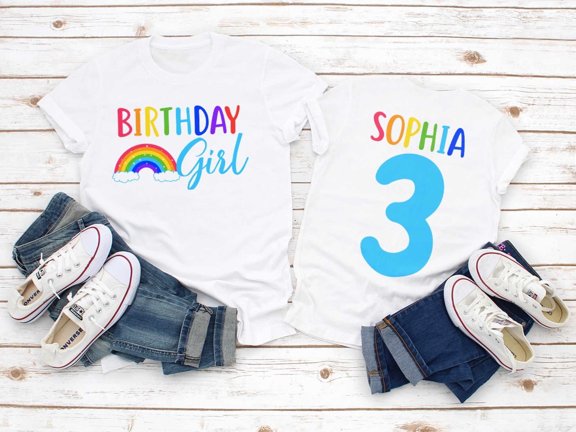 Rainbow birthday shirt, girl birthday shirt, girl birthday party, rainbow party, rainbow shirt, Girl rainbow birthday shirt, pink white tee