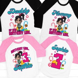 Vanellope von schweetz birthday shirt, wreck it ralph birthday shirt, wreck it ralph shirt, family wreck it ralph birthday shirts, raglan