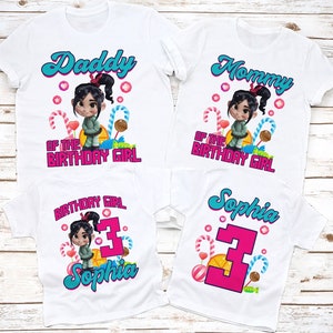 Vanellope von schweetz birthday shirt, wreck it ralph birthday shirt, wreck it ralph shirt, family wreck it ralph birthday shirts, white tee