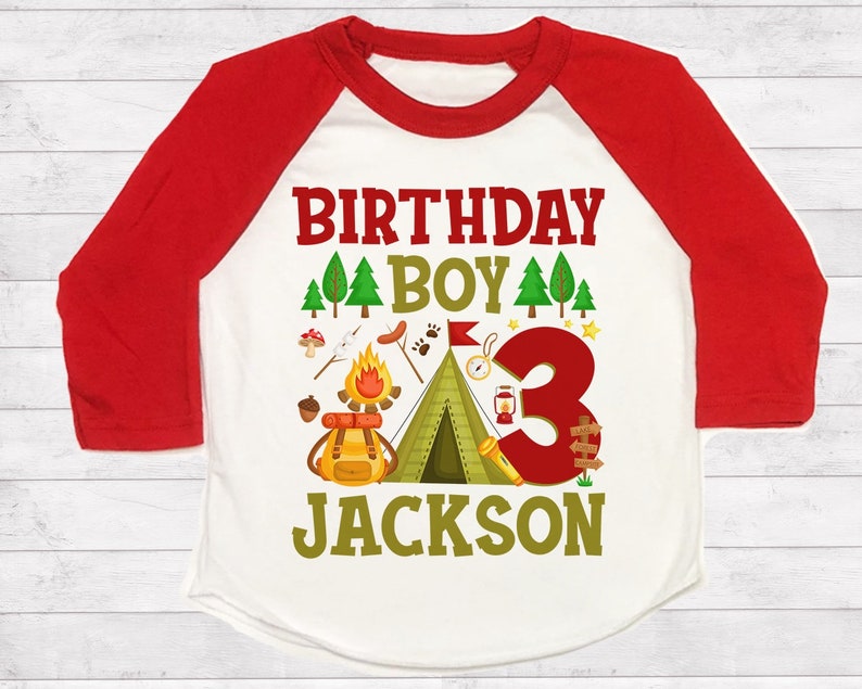 Camping Birthday Boy shirt Boy Camp Birthday Shirt Happy Etsy