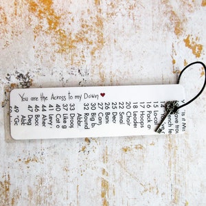 Crossword puzzle bookmarks, handmade gift, gift from student, black and white, secret santa, birthday, one of a kind gifts, paper and books "Across to my Down"