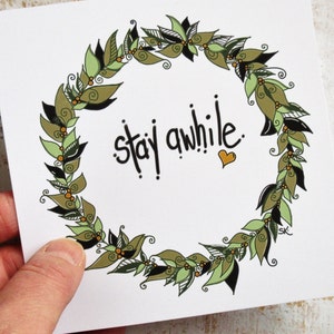 Wreath art wall decor, wreath illustration, entryway decor, housewarming gift, home quotes art, wall art,guest room decor, bnb decoration