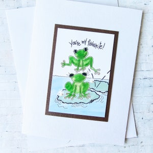 Jolie carte grenouille, art grenouille, carte de professeur fantaisiste, cartes faites main, cartes de voeux vierges, amateurs de grenouilles, cartes d'amitié, anniversaire de grenouille