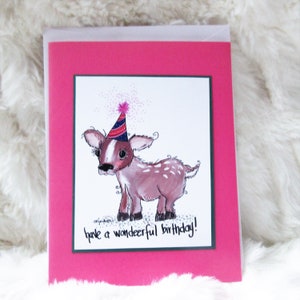Deer birthday cards, woodland creatures  birthday, deer pun card, handmade greeting cards, handcrafted stationery, whimsical birthday