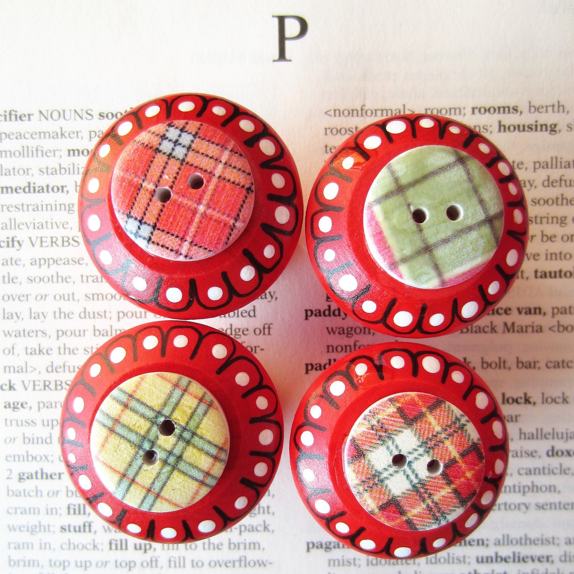 Funky knobs plaid decor drawer pulls plaid home Etsy