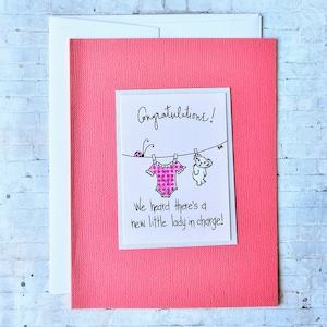Jolie carte de petite fille, oeuvre d'art pour bébé, nouvelle carte de bébé fantaisiste, cartes faites à la main, carte de félicitations de bébé vierge, carte de bébé petite dame