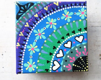 Original Mandala Painting: Colorful Abstract Art, Acrylic on Canvas