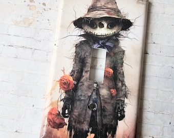 Goth Scarecrow Lightswitch Cover: Unique Halloween Decor