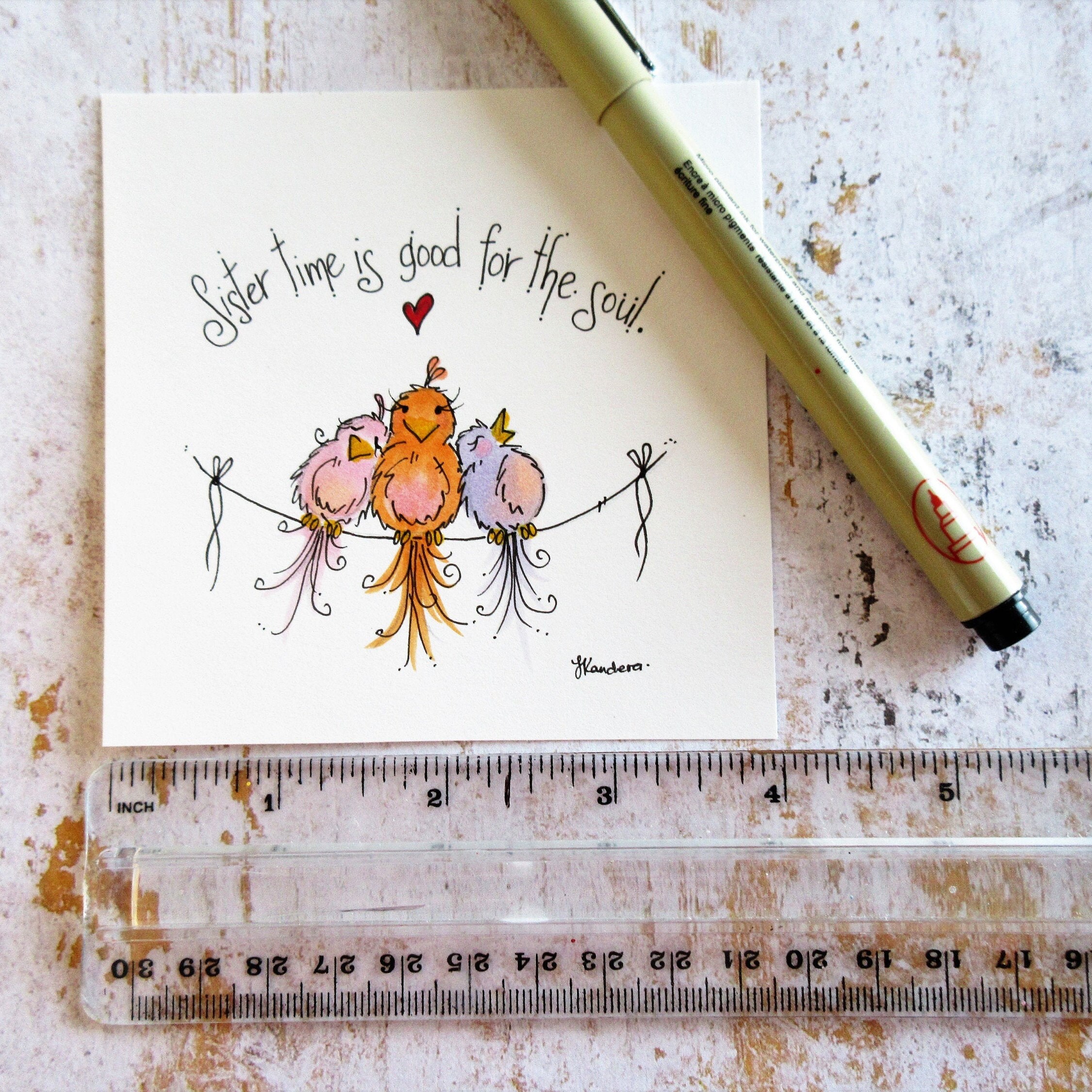 Sister gifts gifts for 3 sisters original illustration Etsy