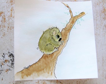 Koala-aquarel, dierenkunst, decoratie kinderkamer (5 x 5)