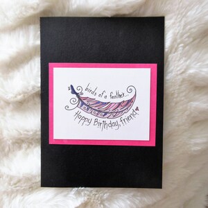 Carte de voeux faite main, carte d'anniversaire d'un ami, carte de plume, cartes vierges, cartes pour amis proches, cartes illustrées, cartes pour amateurs d'oiseaux