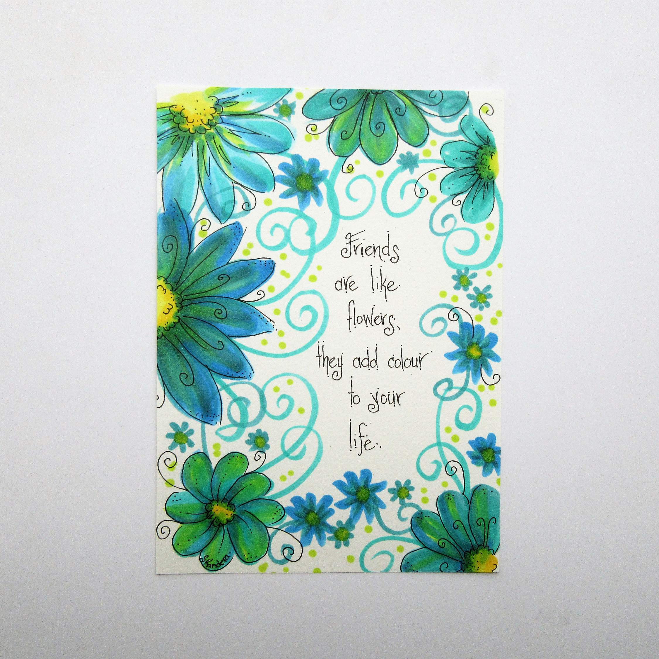 Floral Quote Art Floral Art Friendship Quote Art Friendship Etsy Canada