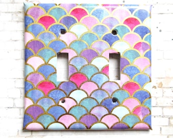 Mermaid Tail Light Switch Cover: Handcrafted Aqua Home Decor