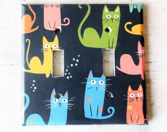 Decoupage Cat Light Switch Cover: Whimsical Home Decor