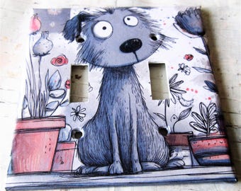 Decoupage Dog Light Switch Cover: Whimsical Home Decor