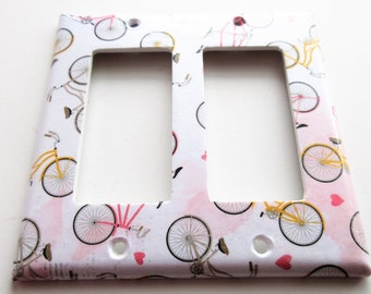 Bike theme switchplate,  lightswitch cover, toggle switch cover, rocker switch cover, bike home decor and accessories, bicycle themed decor