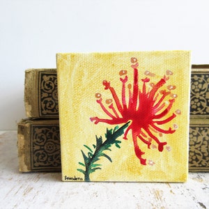 Floral acrylic art, contemporary art, wall decor,  acrylic painting, nature art, acrylic on canvas, canvas painting, mini art