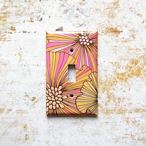 Lightswitch Covers, Decorative Switchplates, Handcrafted Home Decor, Lighting Ideas, Pink and orange Nursery, Colourful Accents, kitchen image 3