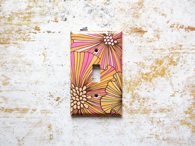 Lightswitch Covers, Decorative Switchplates, Handcrafted Home Decor, Lighting Ideas, Pink and orange Nursery, Colourful Accents, kitchen image 3