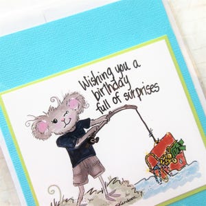 Carte d'anniversaire de papa, carte de voeux, carte de fête des pères, carte pour papa, cartes de souris, papier et papeterie, cartes de jeux de mots, carte de pêche, carte de fête des pères