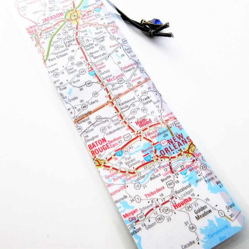 Handmade State Map Bookmark: Laminated Travel Gift - Etsy