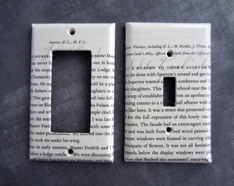 Book Page Light Switch Cover: Newsprint Art Decor