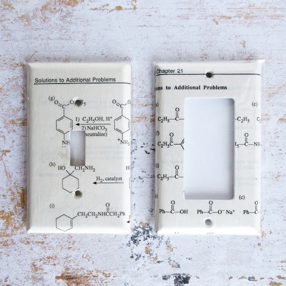Chemistry Equation Switchplates Chemistry Decor Science Decor Fun Home Decor Unique Lighting Ideas Nerd Decor Nerdy Cool Stuff