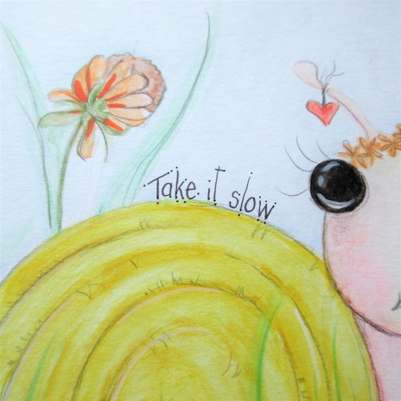 蝸牛オリジナル絵画 不滅のカタツムリ水彩画 8x10 オリジナル絵画 - Etsy 日本