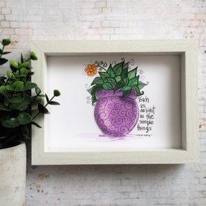 Colourful plant art print, 5x7 art print, plant decor, wall decor, cute art, plant illustration, leaf drawings, art prints, plant quotes