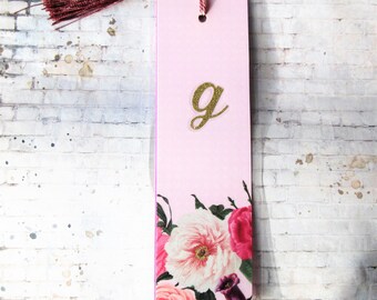 Handmade Initial Bookmark with Tassel: Unique Book Lover Gift. personalised bookmark