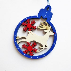 Handbemalter Rudolph Weihnachtsschmuck, Unikat Weihnachtsschmuck, Rentier, Unikat, Einzelstück