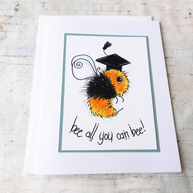 Bee Graduation Card Handmade Bumblebee Graduation Card, Congrats Gift - Etsy