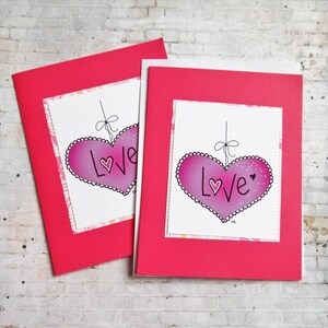Beautiful handmade love cards, whimsical heart illustrated card, heart cards, anniversary, I love you items, blank cards for anniversary
