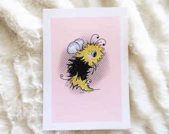 Bumblebee art print, cute bee art, whimsical bee decor, nursery decor, bee lover gifts, bumblebee theme, wall decor,wall art, cute art print