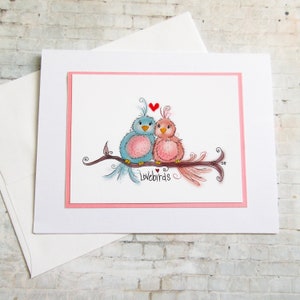Carte d'anniversaire de tourtereaux, cartes pour des anniversaires, cartes de voeux mignonnes, cartes d'oiseau, art d'oiseau, cartes d'animal, jeux de mots d'animal, cartes vierges