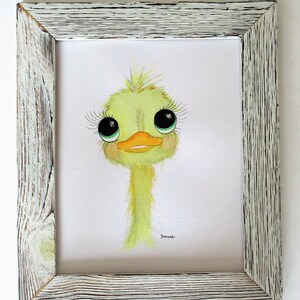 Nursery decor, baby bird painting, cute watercolor bird art, hand painted original art, unframed art, baby shower gifts,  art for nurseries