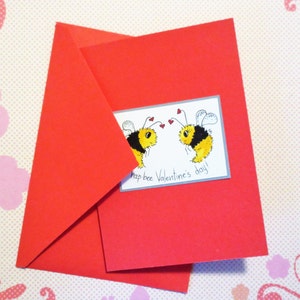 Jolies cartes de Saint-Valentin faites main, cartes illustrées fantaisistes, cartes de bourdon, articles de Saint-Valentin, art d'abeille, cartes pour anniversaire