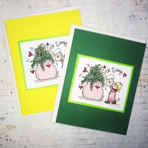 Carte de voeux faite main, carte d'anniversaire, carte d'anniversaire, cartes vierges, cartes pour conjoint, cartes illustrées, cartes pour amateurs de plantes