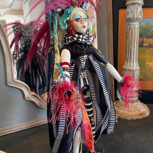 OOAK art doll Queen of Hearts-“Queenie-The Tart Thief”