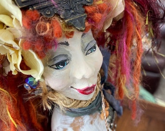 LIVE inspirational doll, spirit doll, OOAK Art Doll. “She is clothed in strength and dignity and she laughs without fear of the future”.