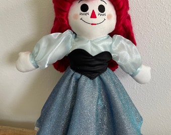 Raggedy Ann as princess Ariel the little mermaid Handmade