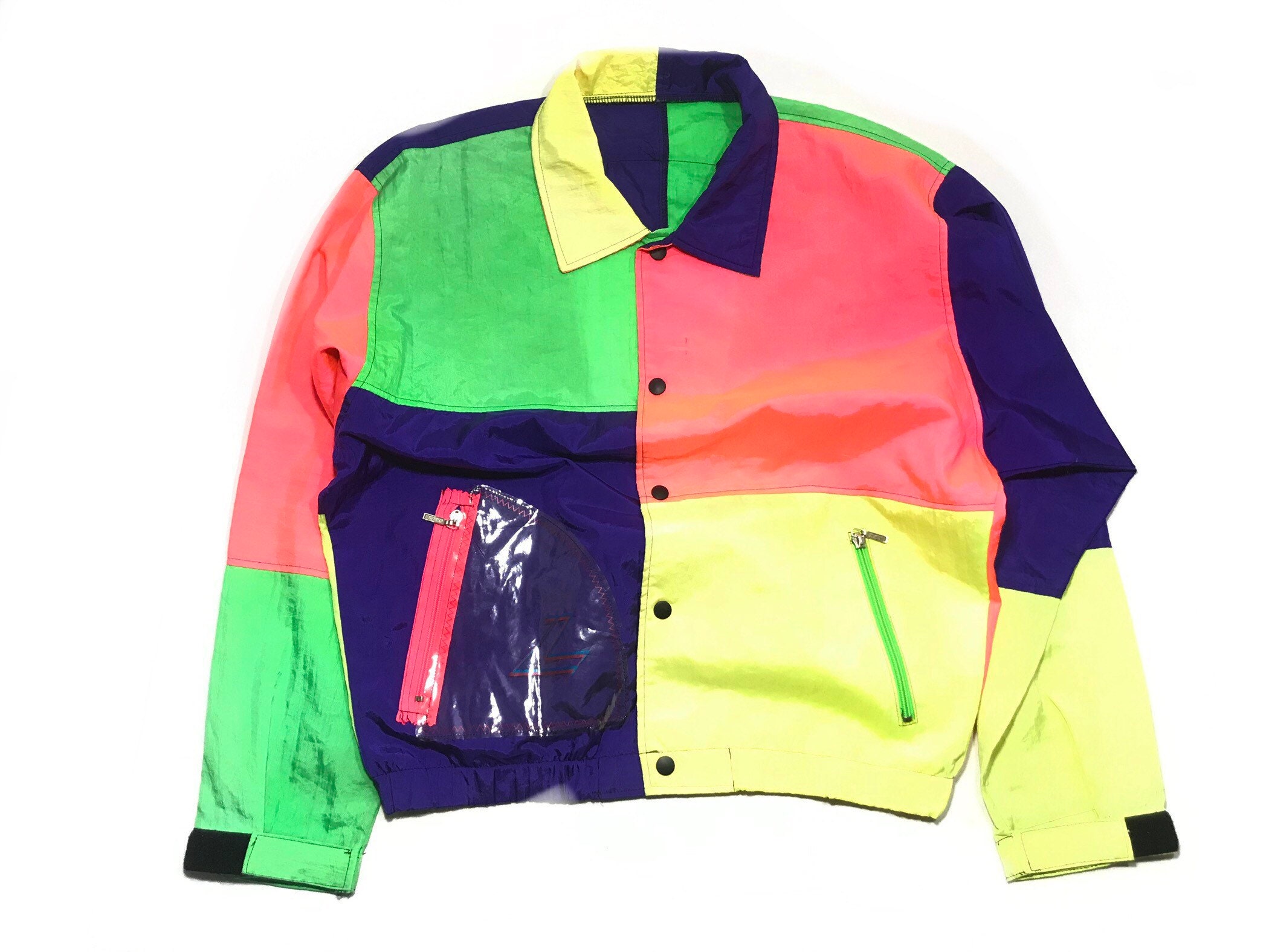 Vintage 80 LANCE Neon Colour Block Surfing Windbreaker Jacket - Etsy Vintage 80 LANCE Neon Colour Block Surfing Windbreaker Jacket - Etsy