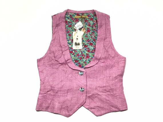 LEUR LOGETTE Anatelier Floral Waistcoat Sz 1 Made in Japan rrp297