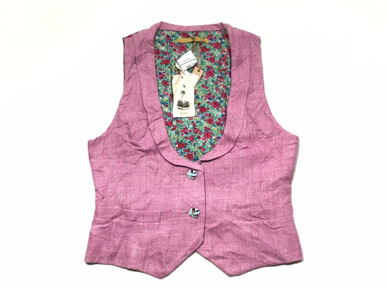LEUR LOGETTE Anatelier Floral Waistcoat Sz 1 Made in Japan rrp297