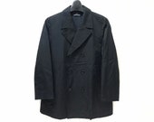 COMME DES GARCONS Tricot Double Breast Long Coat Sz Medium Made in Japan