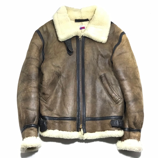 Mens Leather Bomber Jacket Made in Usa Etsy