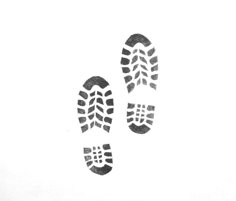 Shoe Print Rubber Stamp 008050 | Etsy