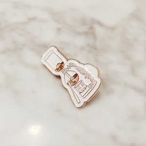 Last of Stock . Coffee Metal Pin . Golden Siphon Pin . 3 Set