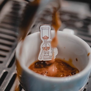 Last of Stock . Coffee Metal Pin . Golden Siphon .