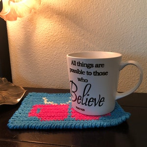 Tea for Two Mug Rug Crochet Pattern